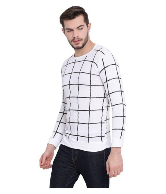 Vimal Jonney Cotton Blend White Checks T-Shirt - None