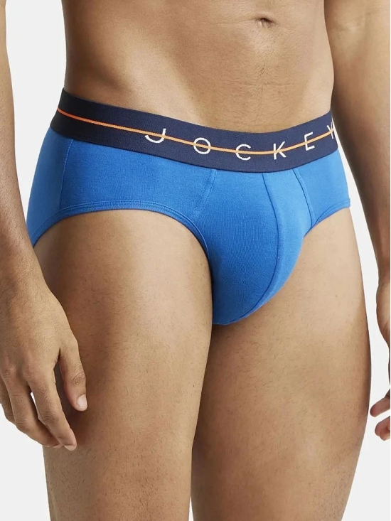 Jockey NY15 Men Cotton Elastane Solid Brief - Classic Blue - None