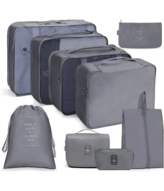 House Of Quirk Grey Travel Luggage Organizers With Laundry Bag - Grey