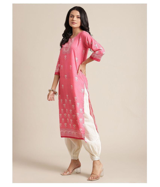 KSUT Pink Viscose Straight Kurti - Single - M