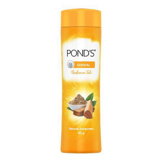 Ponds Talc Natural - Sandal Radiance, 50 g Bottle