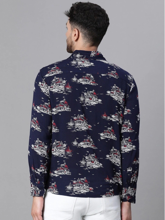 Oxolloxo Relaxed Graphic Printed Spread Collar Casual Shirt