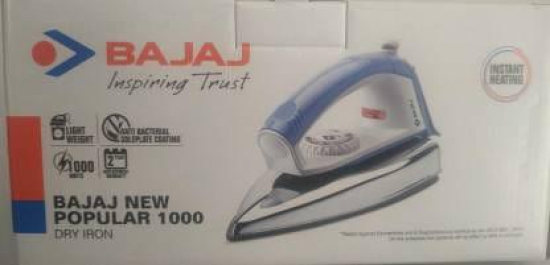 BAJAJ by Bajaj New Popular 1000W 1000 W Dry Iron  (White/Lavender)