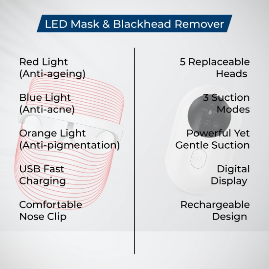 LED Mask  Blackhead Remover Combo-LED Mask & Blackhead Remover Combo