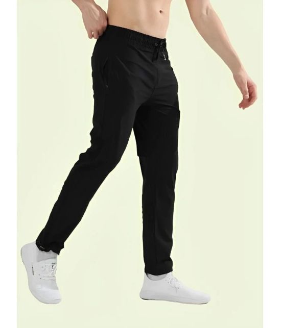 AKTIF Black Lycra Mens Trackpants ( Pack of 1 ) - None