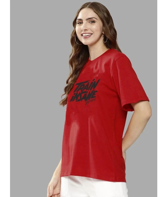 Leotude Red Polyester Oversized Womens T-Shirt ( Pack of 1 ) - None