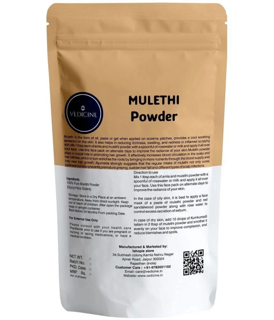 Vedicine Mulethi Powder Glycyrrhiza licorice Root Powder (100 g)