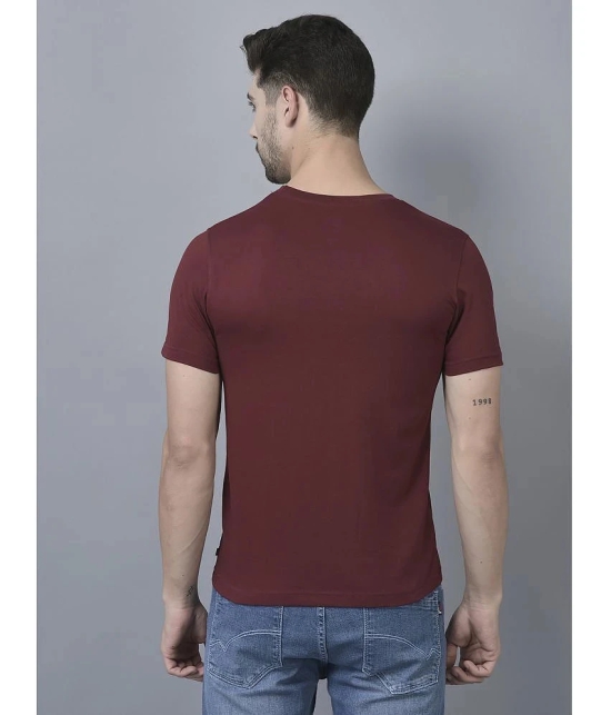 Dollar Cotton Blend Regular Fit Printed Half Sleeves Mens T-Shirt - Maroon ( Pack of 1 ) - None