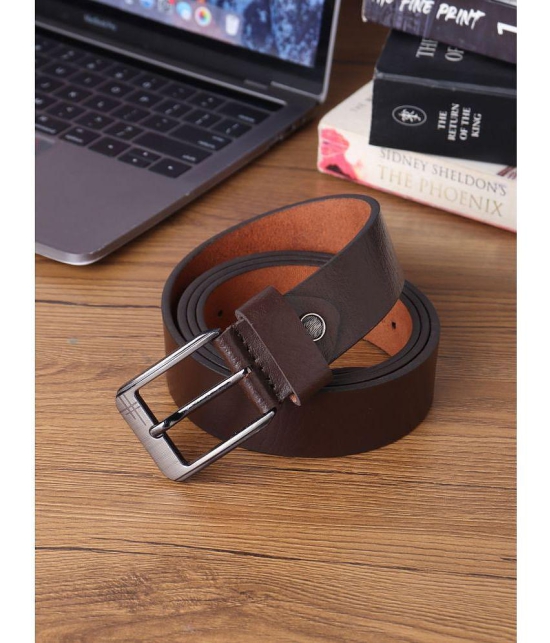 samtroh - Brown Leather Men's Formal Belt ( Pack of 1 ) - None