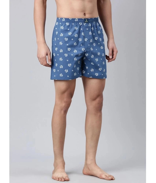 Joven Blue Cotton Mens Boxer- ( Pack of 2 ) - None