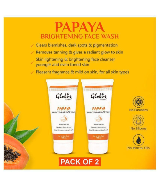 Globus Naturals Anti-Tan Papaya Purifying Face Wash 100 mL Pack of 2