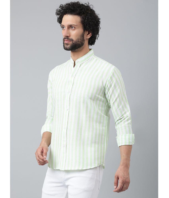 KLOSET By RIAG 100% Cotton Regular Fit Striped Full Sleeves Men's Casual Shirt - Green ( Pack of 1 ) - None