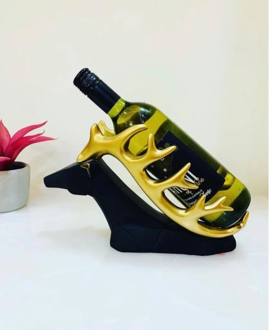 Stag Wine Holder-Black - Gold