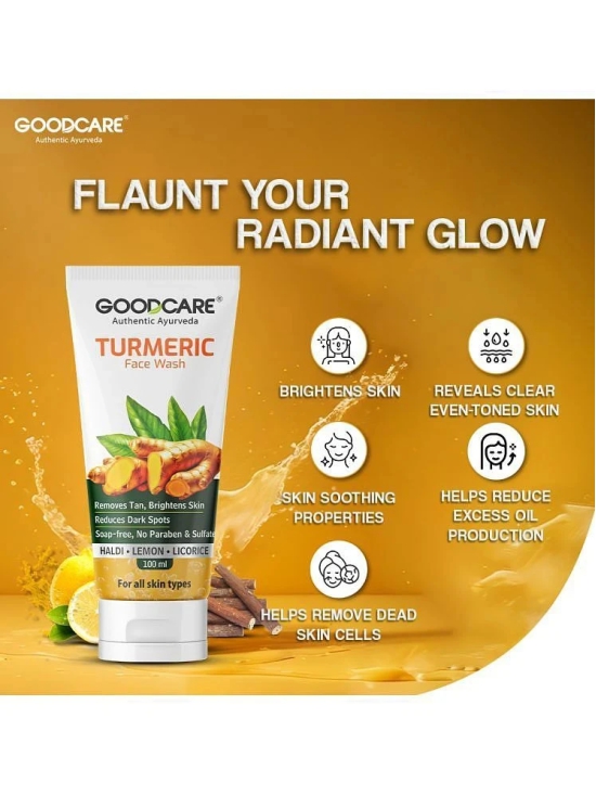 Goodcare Turmeric Facewash with Haldi, lemon and Licorice I Removes Tan & reduces dark spots -100ml