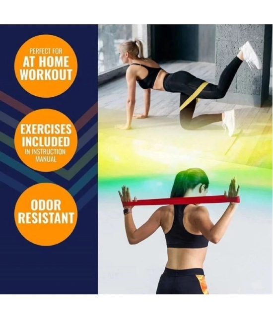 Heavy duty loop resistance bands work to strengthen, stabilize and tone muscles. Each of the four loop bands has a different resistance level ranging from extra light to extra heavy. Use thi