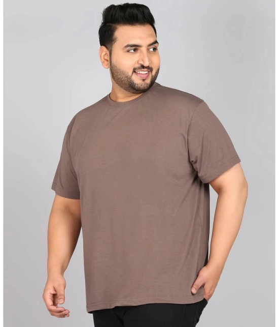 XFOX Cotton Blend Regular Fit Solid Half Sleeves Mens T-Shirt - Brown ( Pack of 1 ) - None