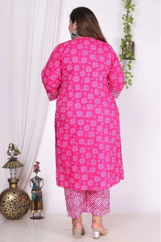 Swasti Cotton Printed Straight Womens Kurti - Pink ( Pack of 1 ) - None