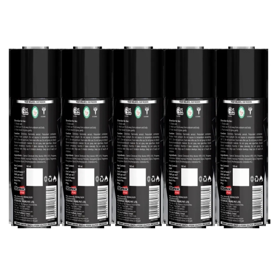 Adigo Max Black Edition Deodorant 165ml(Pack Of 5)