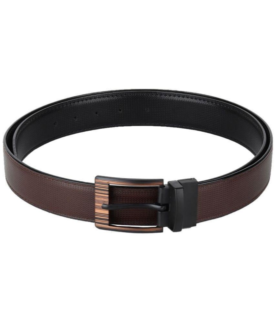 Zacharias - Brown Leather Men's Reversible Belt ( Pack of 1 ) - None