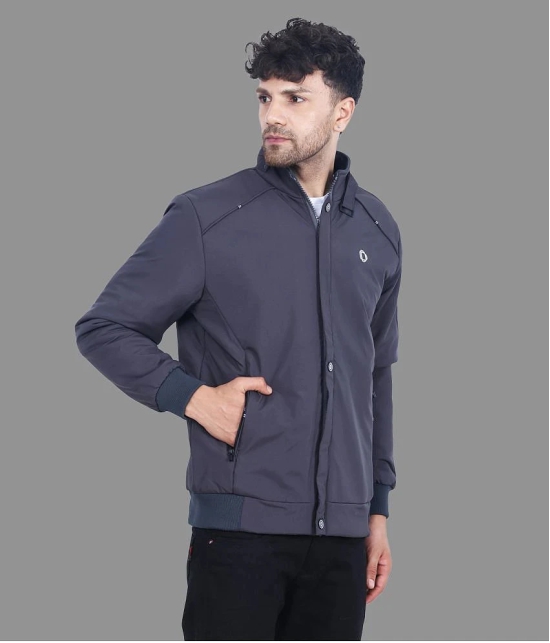 Dollar - Grey PU Leather Regular Fit Mens Windcheater Jacket ( Pack of 1 ) - None