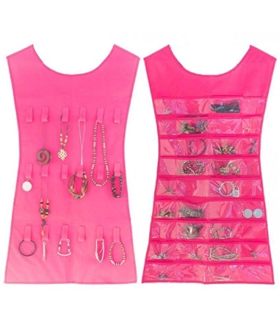 ShopAis Pink New-Dress Shape double sided -Jewellery Organizer