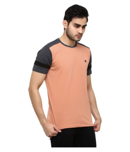 GENTINO - Peach Cotton Blend Regular Fit Men's T-Shirt ( Pack of 1 ) - None