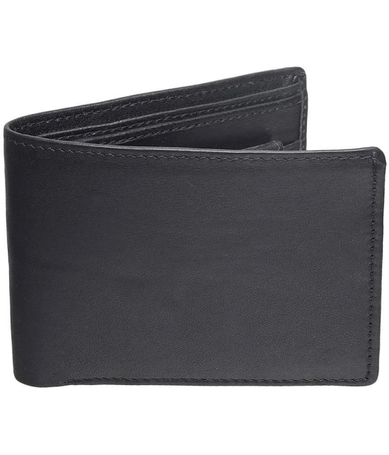 Loopa - Black Leather Mens Regular Wallet ( Pack of 1 ) - Black