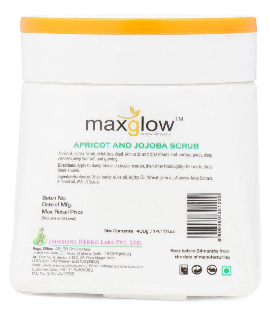 MaxGlow APRICOT AND JOJOBA SCRUB Facial Scrub 400 gm