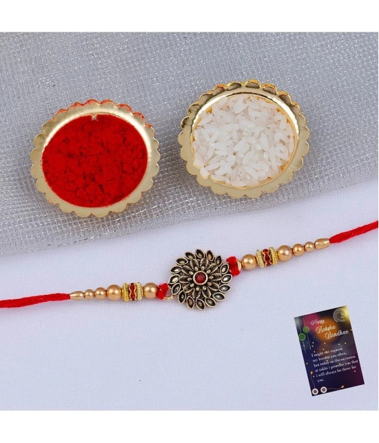 Silver Shine - Red Religious Rakhi ( Pack of 4 ) - None