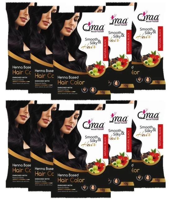 Qraa Herbal Hair Color Herbal Root Touch Ups Hair Color 10 g Black