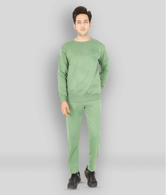 YHA - Green Fleece Regular Fit Solid Mens Sports Tracksuit ( Pack of 1 ) - XXL