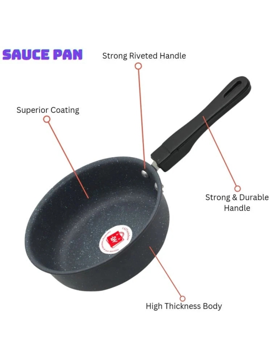 LAZYWINDOW Baby Sauce Pan Grey Hard Anodised Non-Stick Cookware Sets ( Set of 1 )