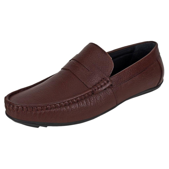 SeeandWear Brown Leather Loafers for Men