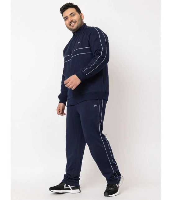 YHA - Navy Blue Fleece Regular Fit Mens Tracksuit ( Pack of 1 ) - None