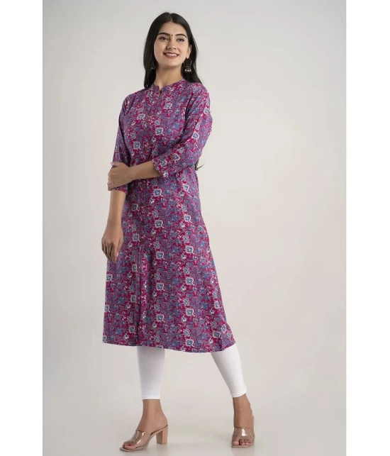 MAUKA - Pink Rayon Womens A-line Kurti ( Pack of 1 ) - None