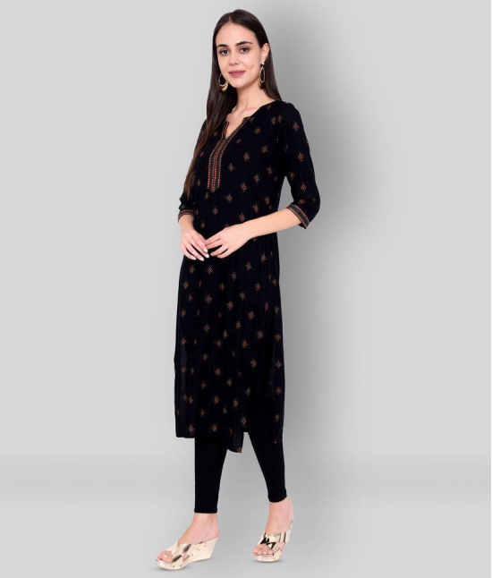 GOD BLESS - Black Rayon Womens Straight Kurti - L