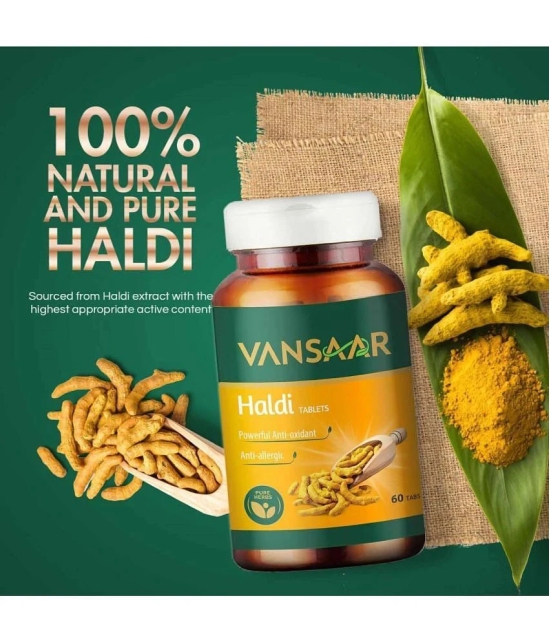 Vansaar Haldi Tablets | Natural Immunity Booster | Relieves Constipation & Indigestion | 60 Tablets