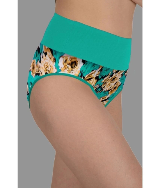 Madam - Green Cotton Printed Womens Briefs ( Pack of 1 ) - None