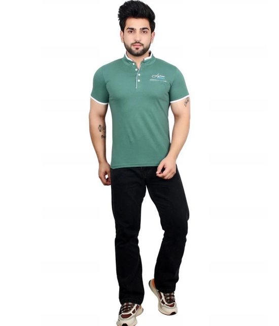 Lycos - Green Cotton Blend Regular Fit Mens T-Shirt ( Pack of 1 ) - None