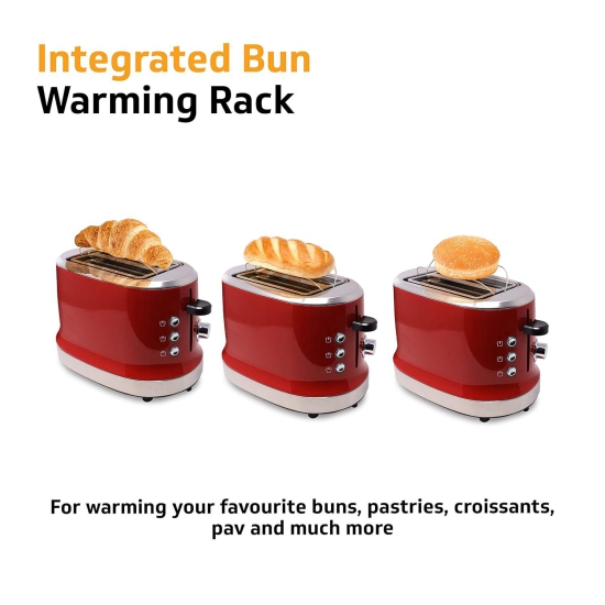 VT240 850 Watt 2-Slice Automatic Pop-Up Toaster with Bun Warmer, Variable Browning Levels and Defrost & Reheat Functions