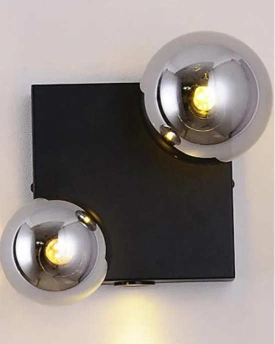 Hdc 2 Light Smoke Glass Modern Double Head Wall Light