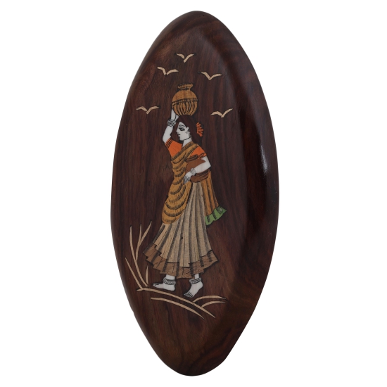 Rosewood Oval Pot Lady Panel