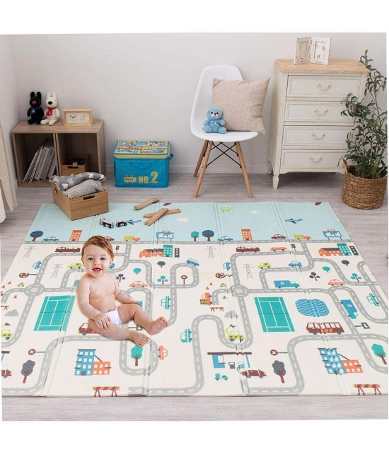 Gatih Reversible Soft Baby Play Mat Wood Polish Foam Learning & Crawling Foldable Foam Mat Floor Mat 1 no.s