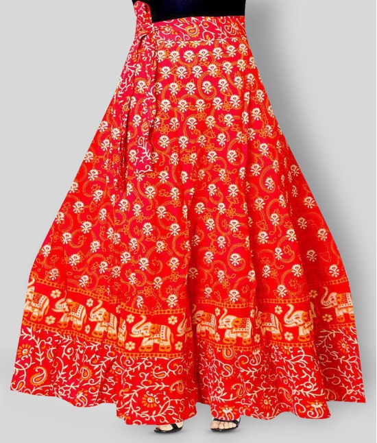 Rangun - Red Cotton Women's A-Line Skirt ( Pack of 1 ) - 37-41