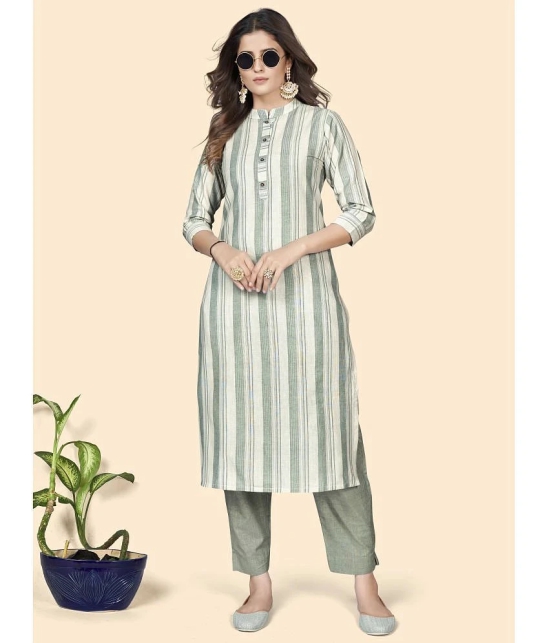 Vbuyz - Green Cotton Blend Womens Straight Kurti ( Pack of 1 ) - None