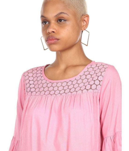 Sugr - Rayon Pink Women's Regular Top ( Pack of 1 ) - None