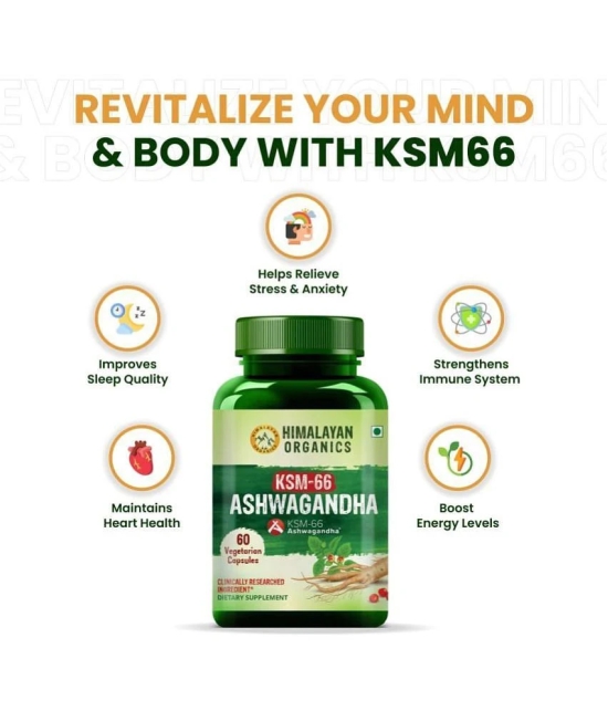 Himalayan Organics KSM - 66 Ashwagandha 1000Mg I KSM-66 I Boost Energy, Strength, Stamina 60 Capsule