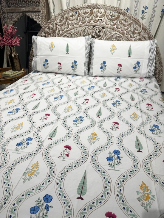 Hand Block Cotton Bedsheet | Bahaar Bedsheet-King