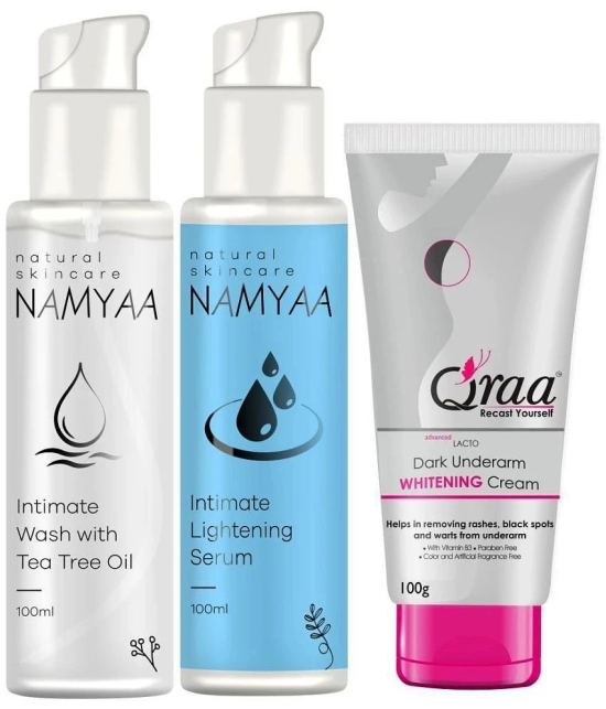 Namyaa Complete Intimate Care Set (Intimate Serum, 100 g with Intimate Wash, 100 g and Advanced Lacto Underarm Cream, 100 g)