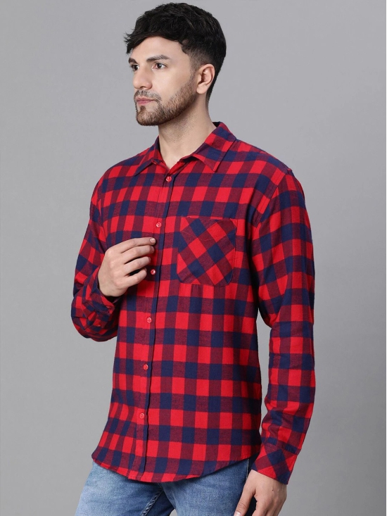 Oxolloxo Relaxed Buffalo Checked Cotton Casual Shirt